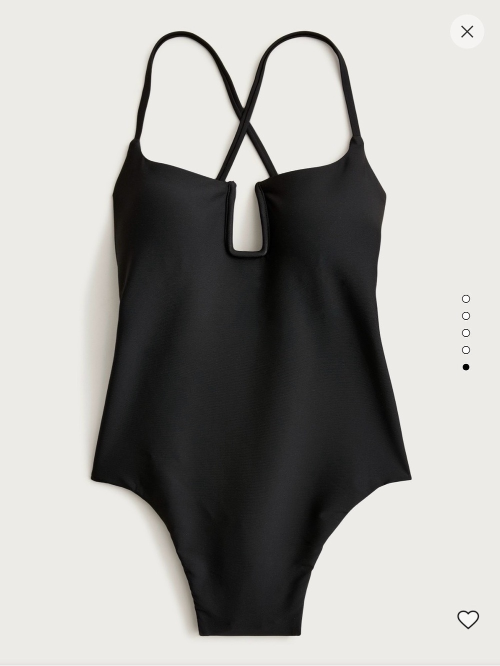 J. Crew Mira Black One-Piece Swimsuit with Subtle V-Notch sz 10